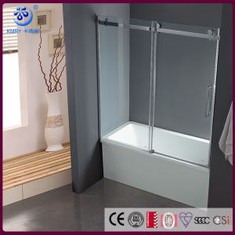 Porte de baignoire coulissante sans cadre, s'adapte 56- 58. Ouverture de 5 pouces, verre transparent, finition chromée (KD8113T)