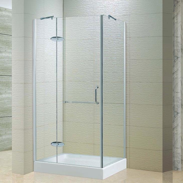 Rectangle pivot portes de douche sans cadre