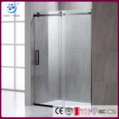 Écran de douche de porte coulissante à rouleaux noirs