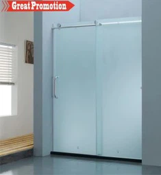 Portes de verre coulissantes sans cadre givré